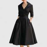 Ingrid | Elegantes Midikleid mit Taillengürtel