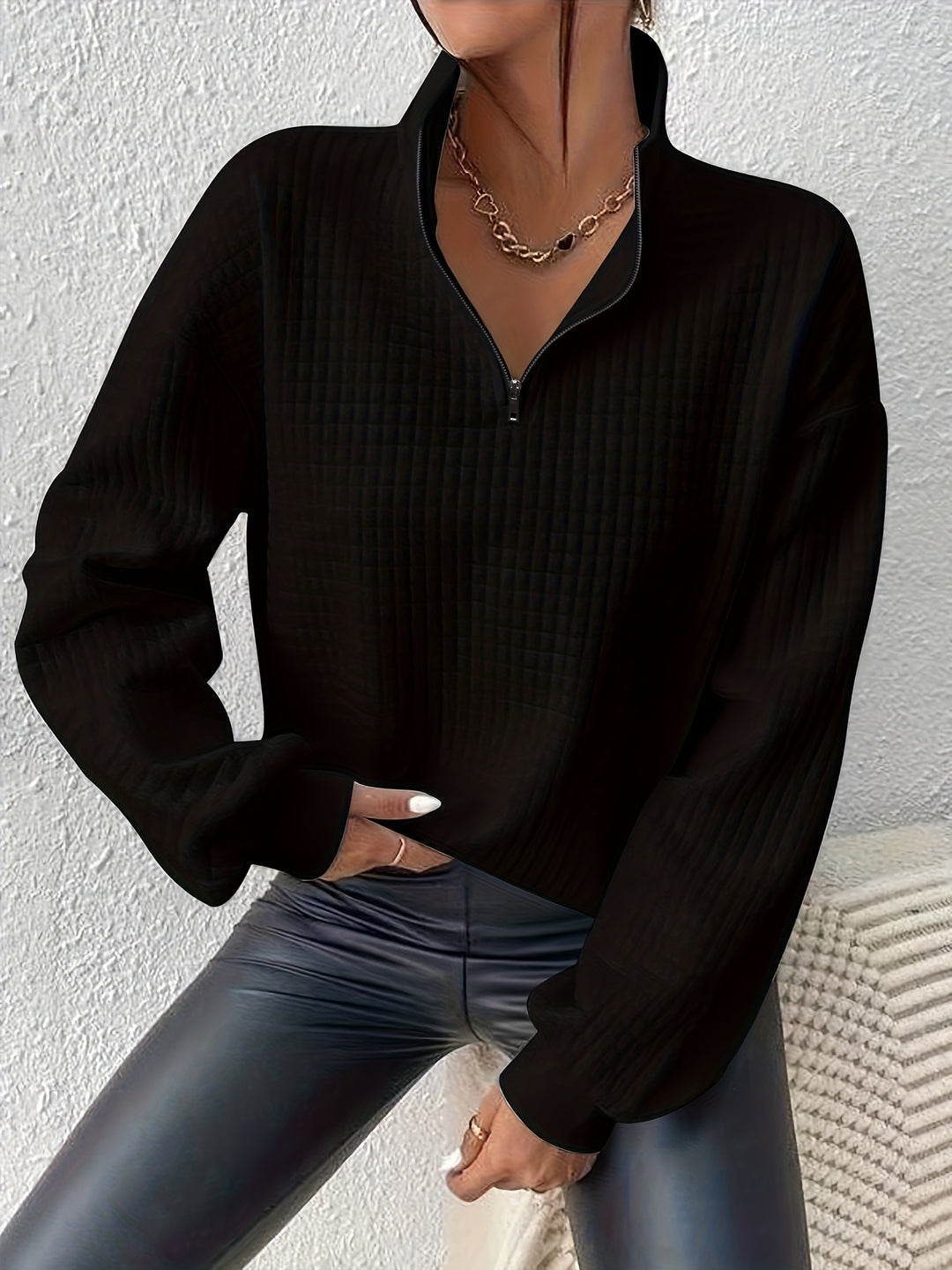 Steffi | Legerer Stehkragen-Pullover
