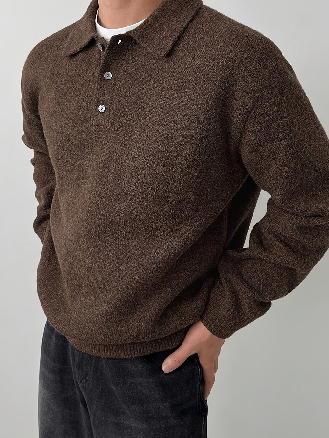 Wendelin | Weicher Strick-Poloshirt mit Kragen