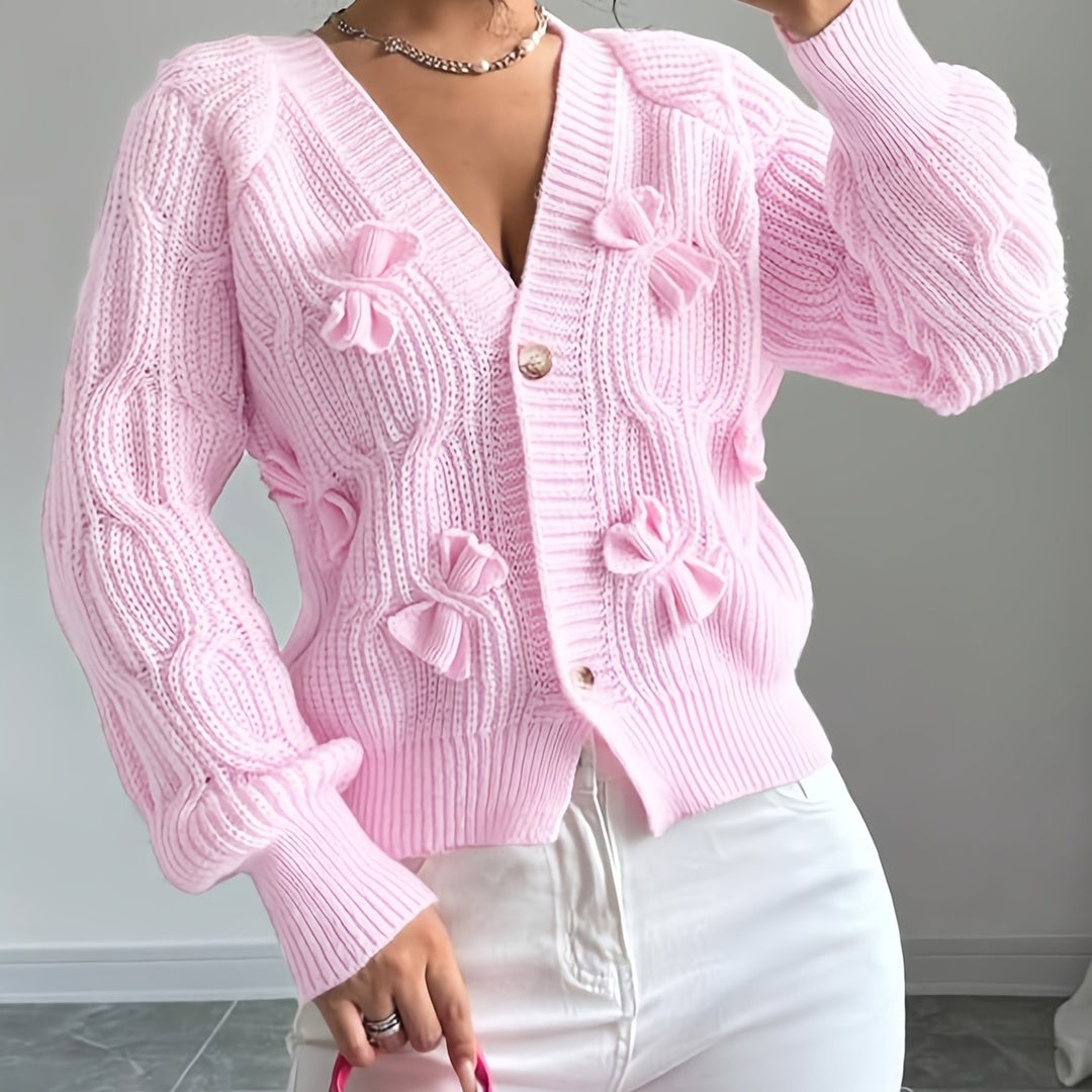 Editha | Zarte Schleifen-Strickjacke