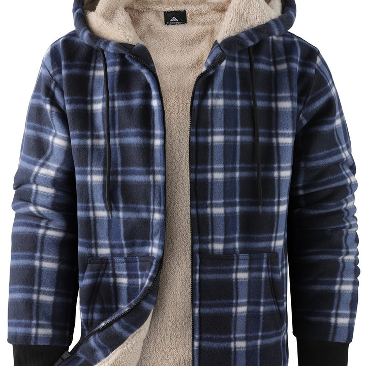 Gerwin | Gefütterte Kapuzenjacke im Karo-Look