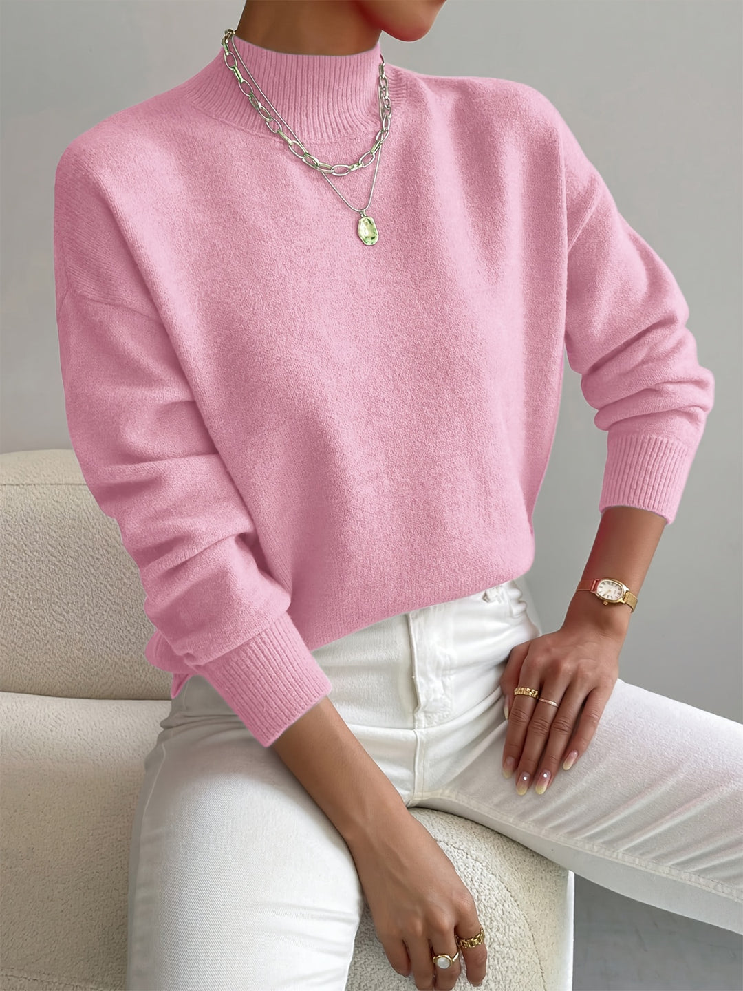Thekla | Eleganter Stehkragen-Pullover