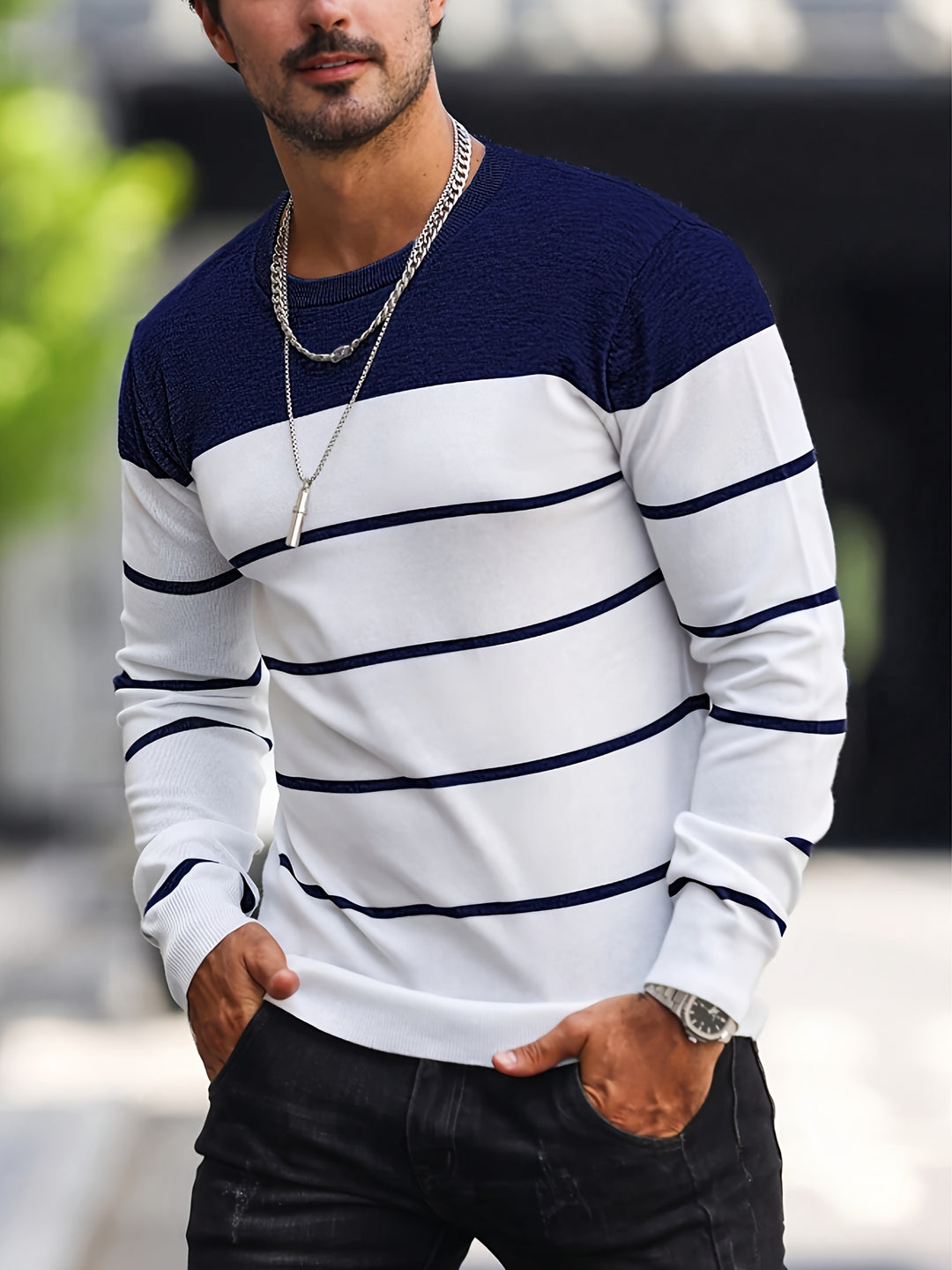 Sigmar | Zeitloser Streifen-Pullover