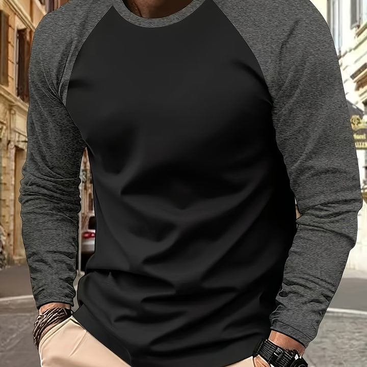 Erich | Sportliches Langarmshirt im Zweifarben-Design