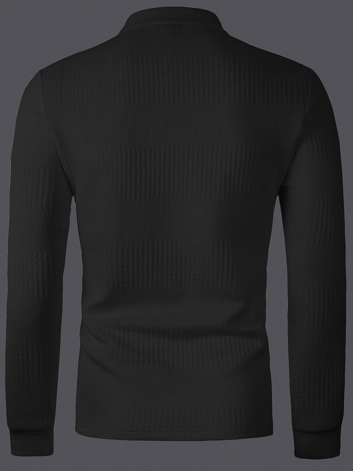 Dietrich | Strukturiertes Langarm-Poloshirt