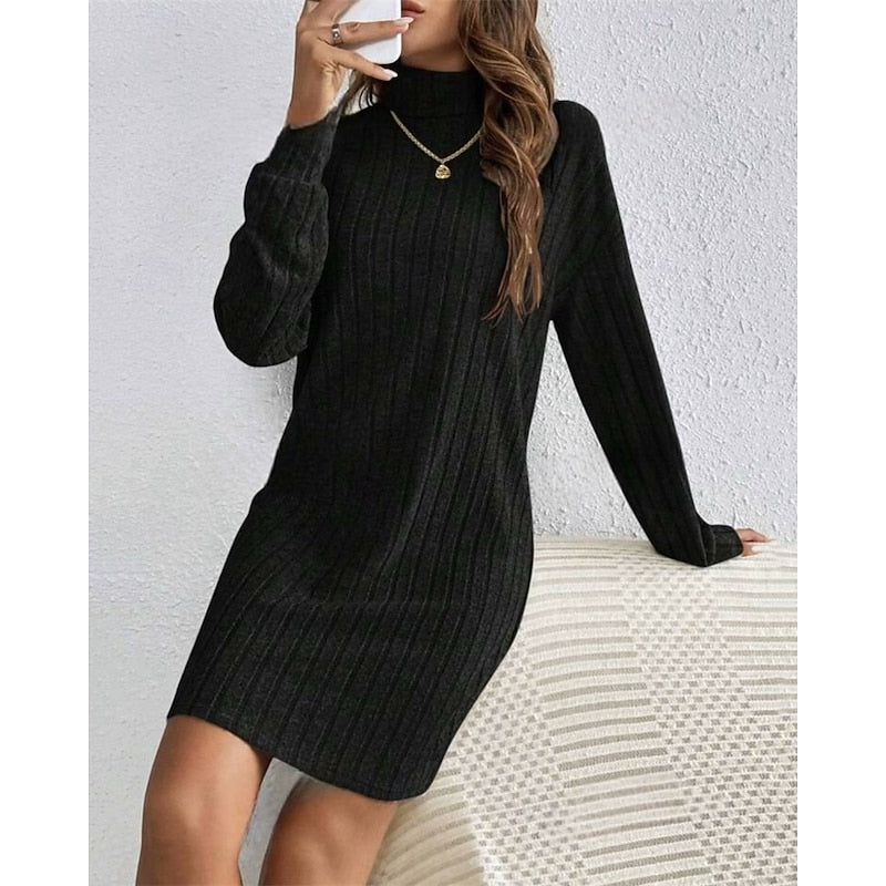 Wilma | Kuscheliges Rollkragen-Strickkleid