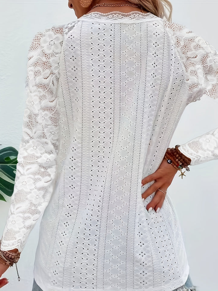 Rieke | Elegantes Spitzen-Oberteil mit Schnürausschnitt