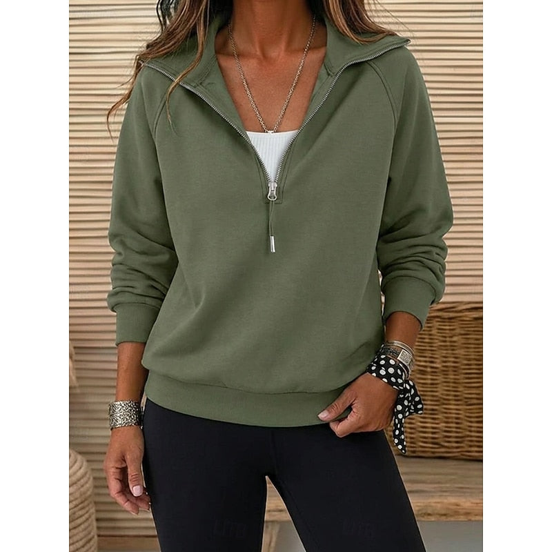 Almut | Lässiges Troyer-Sweatshirt mit Reißverschluss