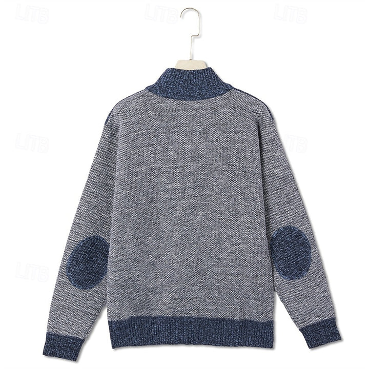 Steffen | Wärmende Strickjacke mit Stehkragen