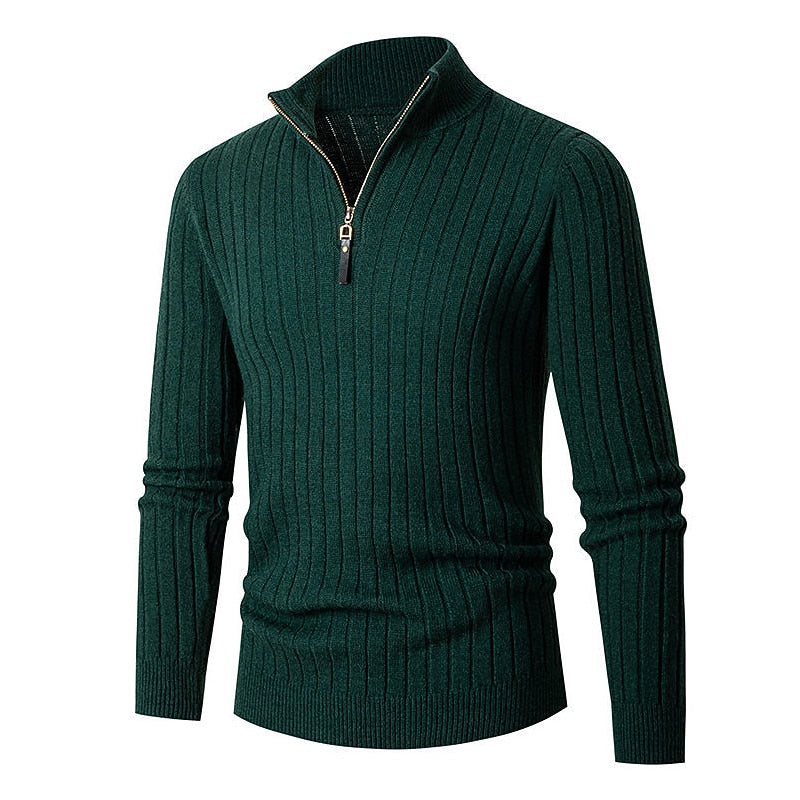 Reinhart | Gerippter Troyer-Pullover mit Reißverschluss