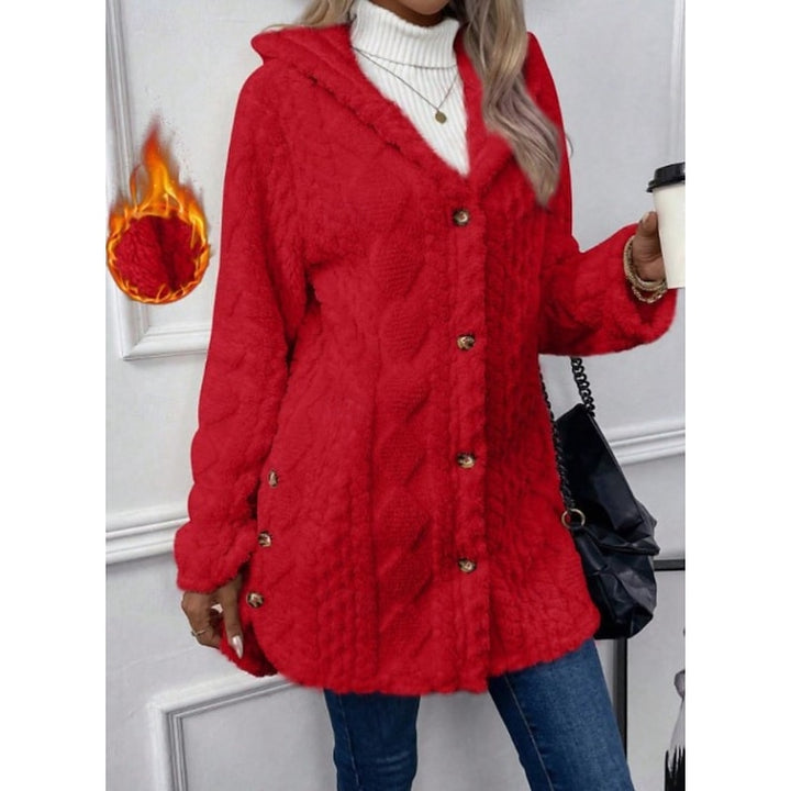 Ingrid | Kuschelige Kapuzenjacke mit Knopfleiste