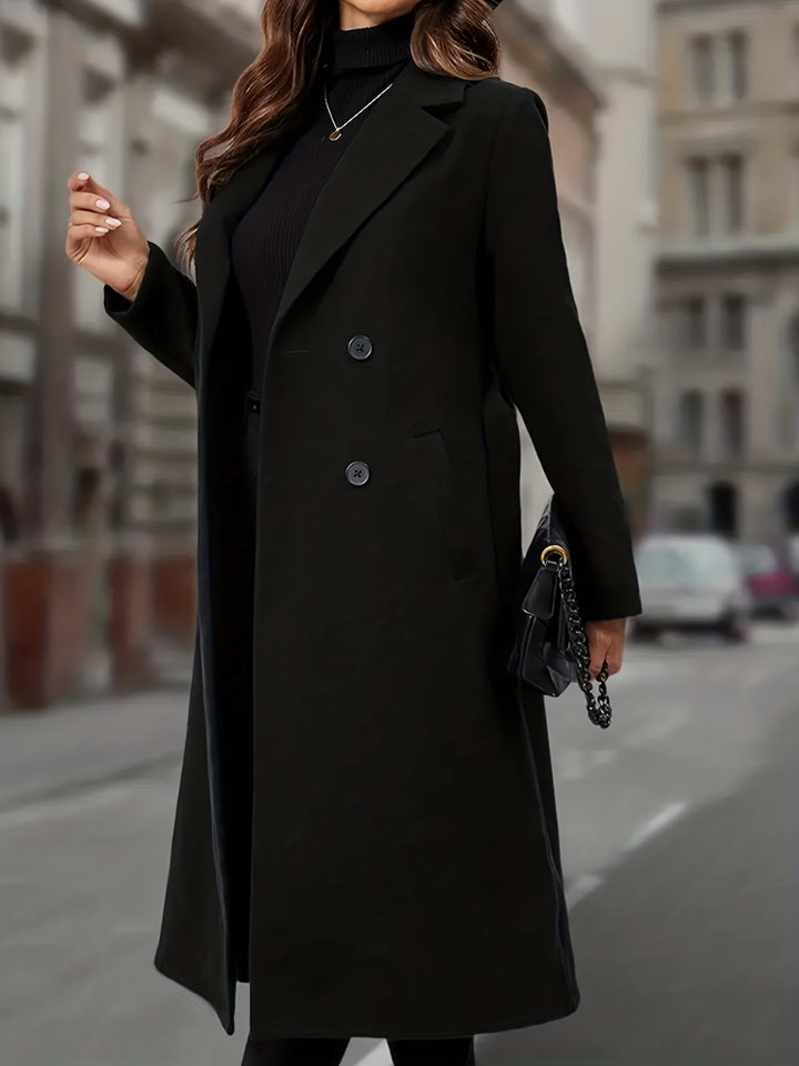 Heike | Eleganter Zweireiher-Mantel in Longform