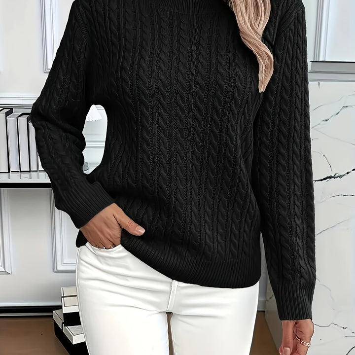 Katrin | Weich fließender Zopfmuster-Pullover