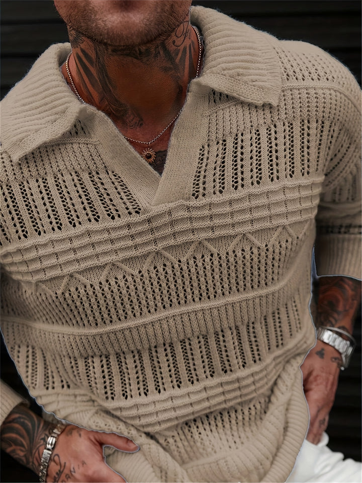 Ansgar | Strukturierter Strickpullover mit Kragen