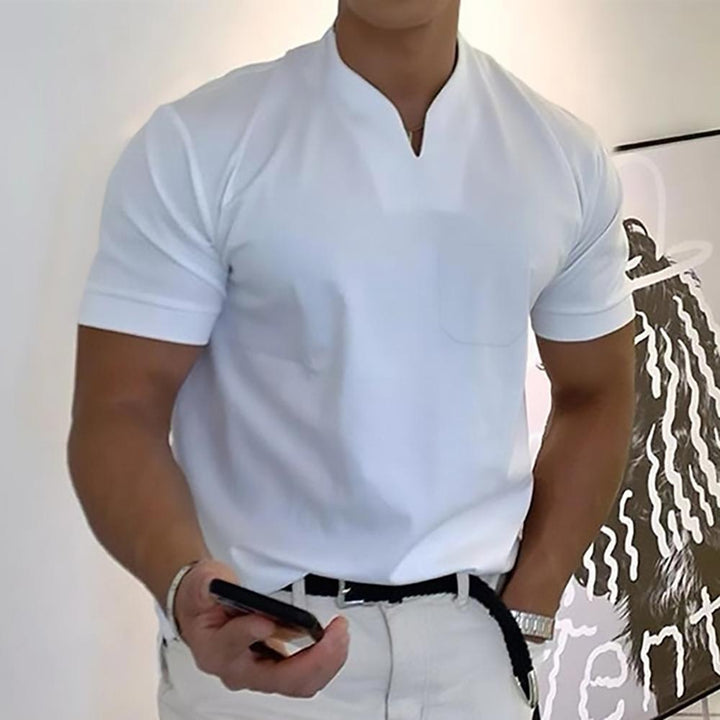 Erik | Eleganter Kurzarm-Poloshirt mit V-Ausschnitt