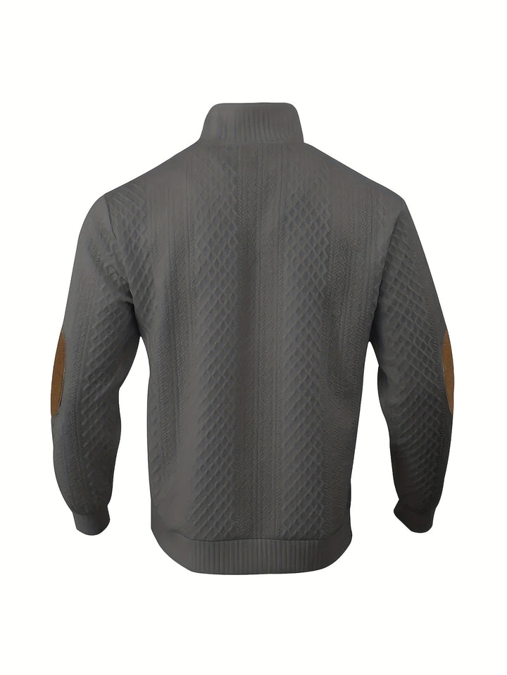 Wolfram | Edler Stehkragen-Pullover mit Knopfleiste