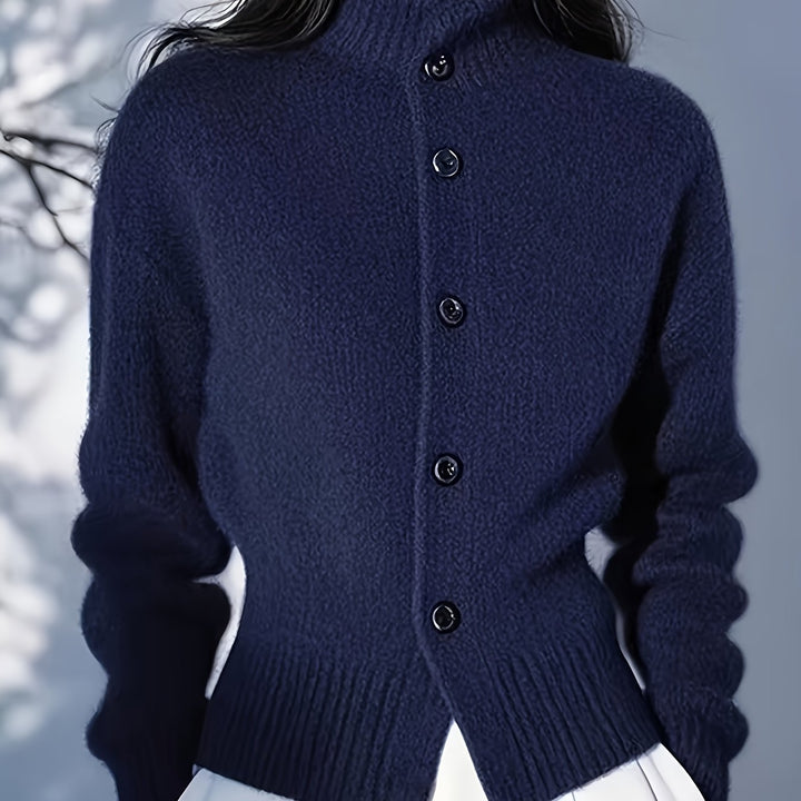 Ilse | Elegante Stehkragen-Strickjacke