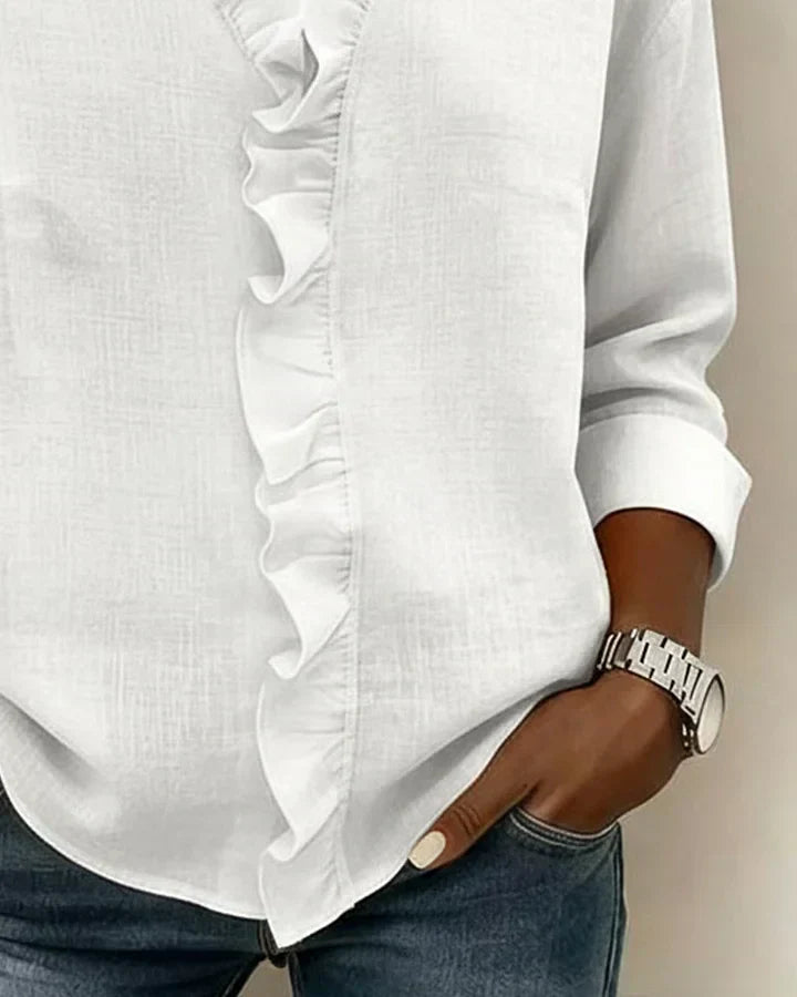 Wilma | Elegante Bluse mit Volant-Ausschnitt