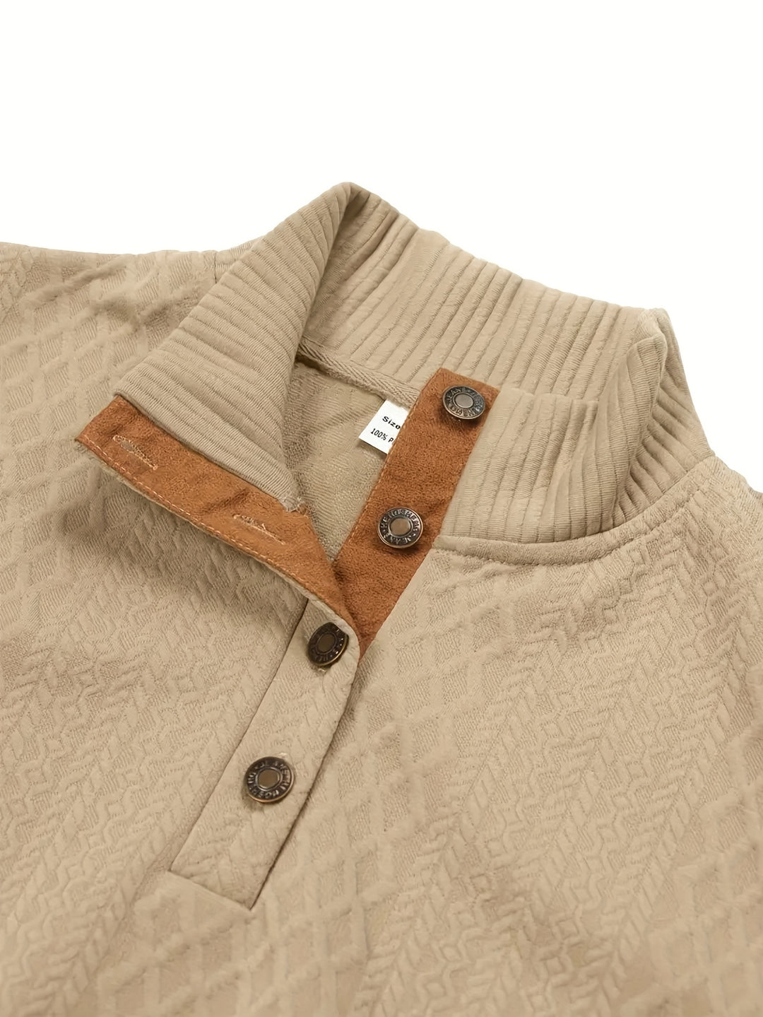 Wolfram | Edler Stehkragen-Pullover mit Knopfleiste