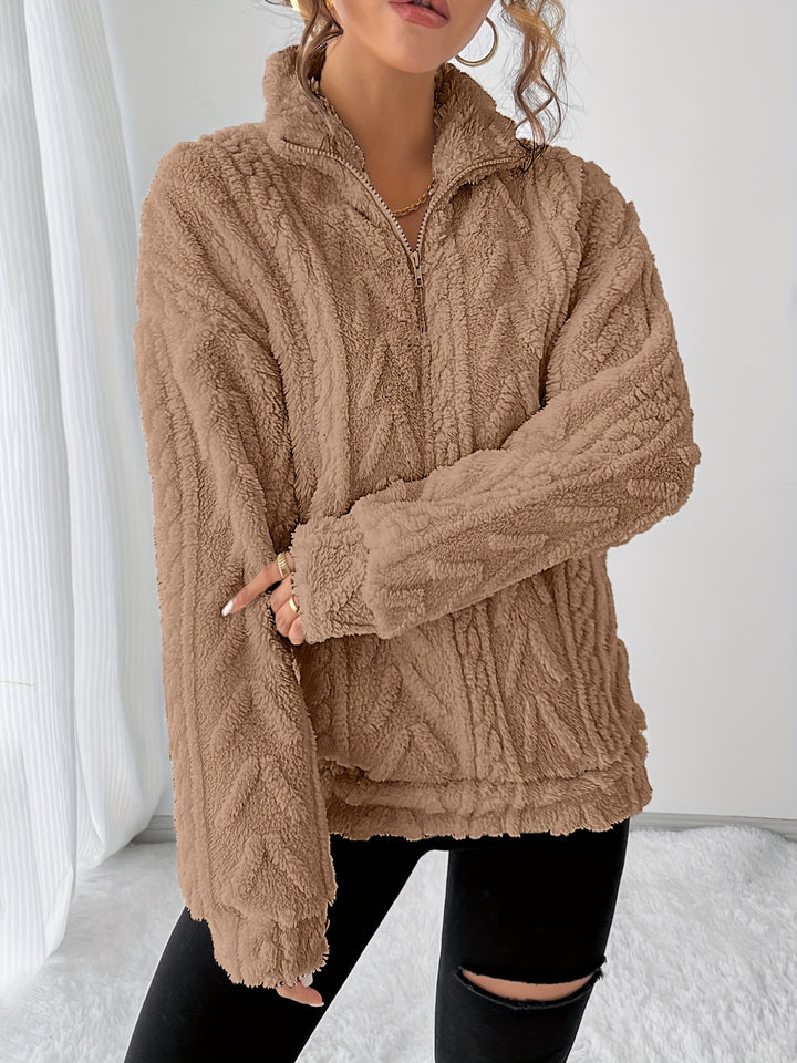 Carolin | Kuschelweicher Struktur-Pullover mit Stehkragen