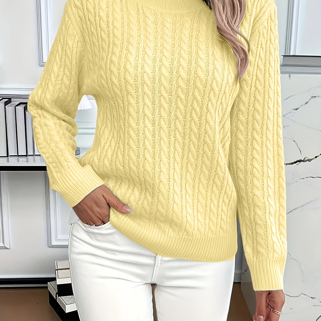 Katrin | Weich fließender Zopfmuster-Pullover