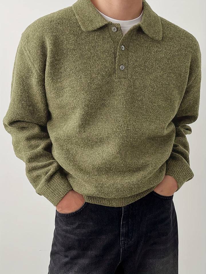 Wendelin | Weicher Strick-Poloshirt mit Kragen