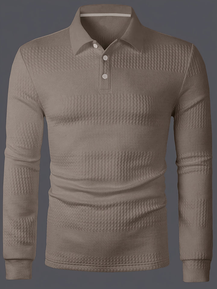 Dietrich | Strukturiertes Langarm-Poloshirt