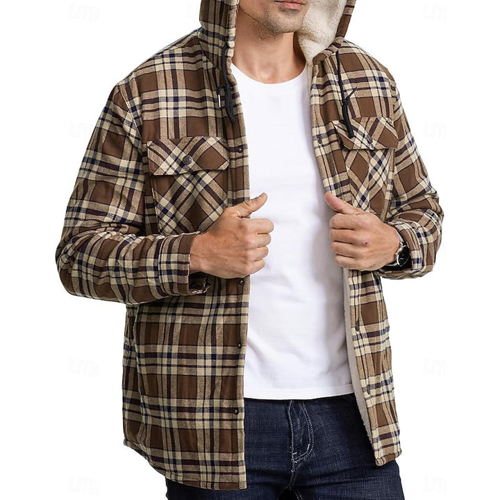 Jörg | Gefütterte Hemdjacke mit Kapuze
