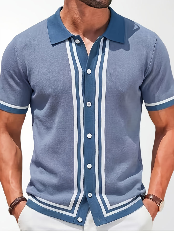 Henning | Elegantes Kurzarm-Poloshirt mit Streifendetail