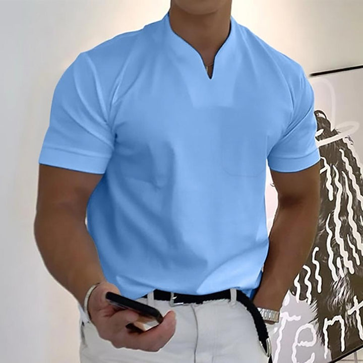 Erik | Eleganter Kurzarm-Poloshirt mit V-Ausschnitt