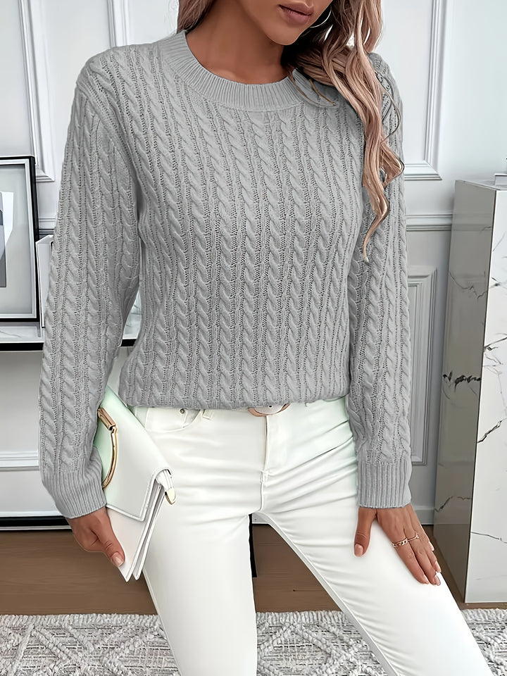Katrin | Weich fließender Zopfmuster-Pullover