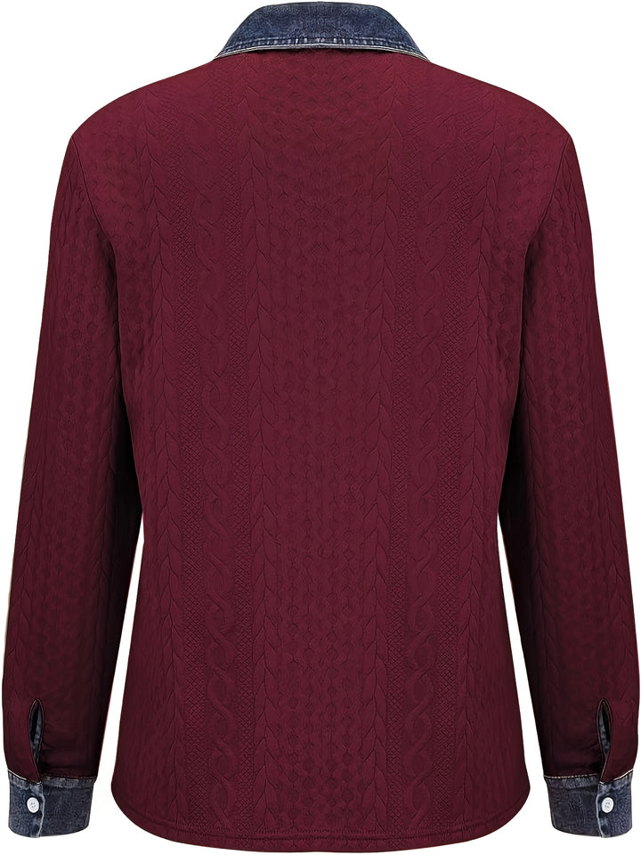 Ruth | Strukturierte Strickjacke mit Kontrastdetails