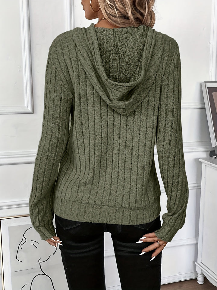 Regine | Legerer Kapuzenpullover mit feiner Rippstruktur