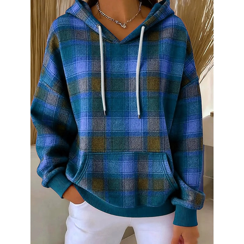 Theda | Karierter Kapuzenpullover