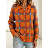 Sigrid | Karierter Cardigan mit Hemdkragen