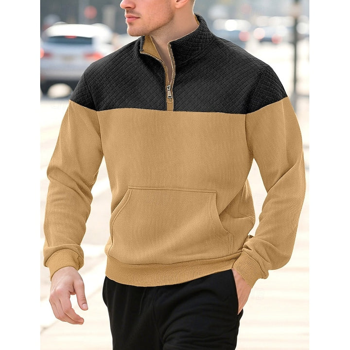 Theo | Zweifarbiges Sweatshirt mit Stehkragen