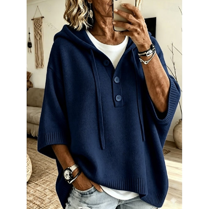 Miriam | Lässiger Kapuzenpullover mit Knopfleiste