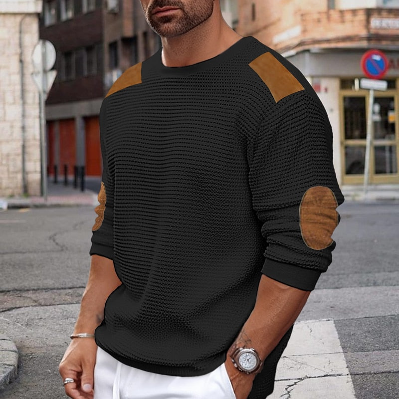 Waldemar | Strukturierter Strickpullover mit Rundhalsausschnitt