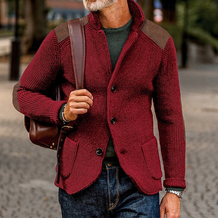 Holger | Markante Strickjacke mit Stehkragen