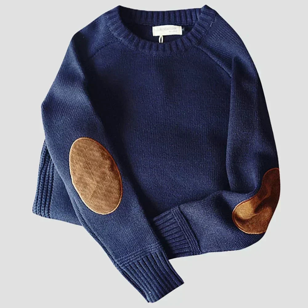 Friedhelm | Klassischer Strickpullover mit Ellbogenpatches