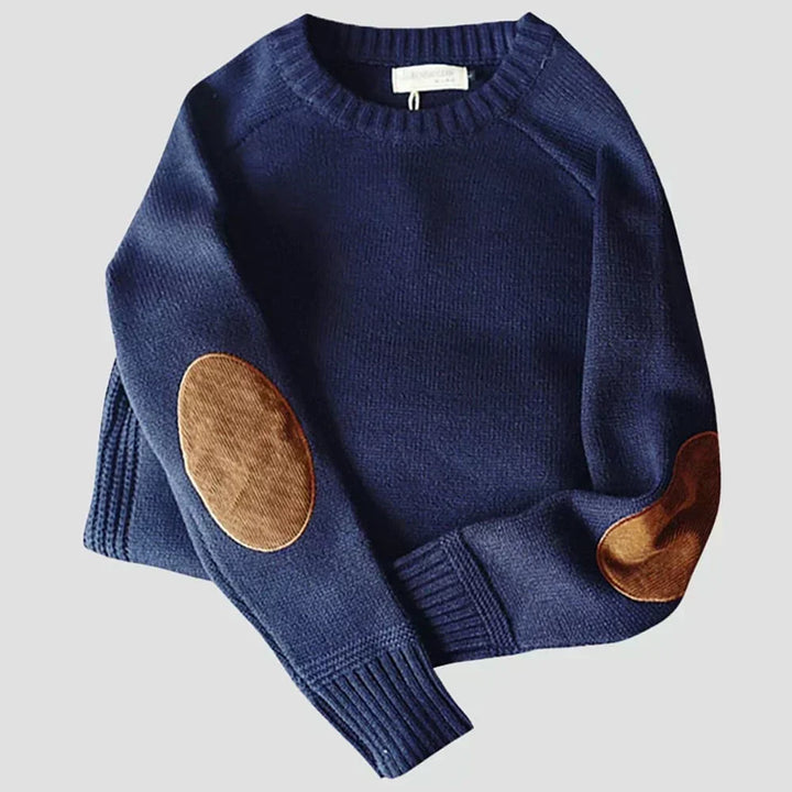 Friedhelm | Klassischer Strickpullover mit Ellbogenpatches