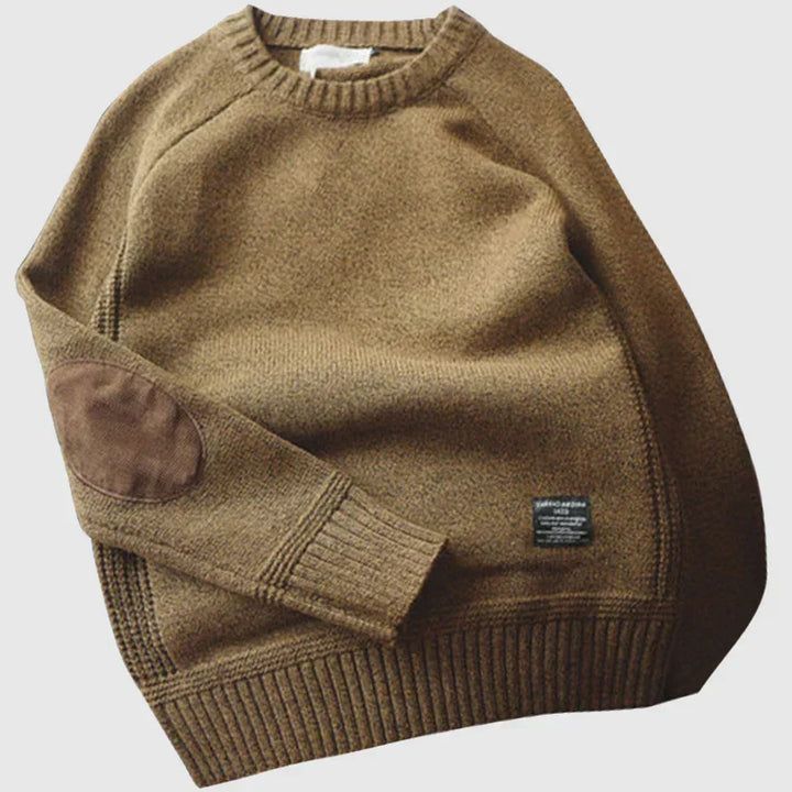 Friedhelm | Klassischer Strickpullover mit Ellbogenpatches