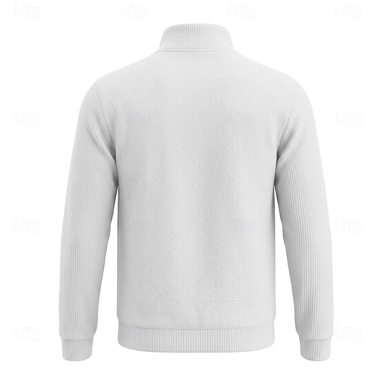 Heiko | Strukturiertes Troyer-Sweatshirt mit kurzem Reißverschluss