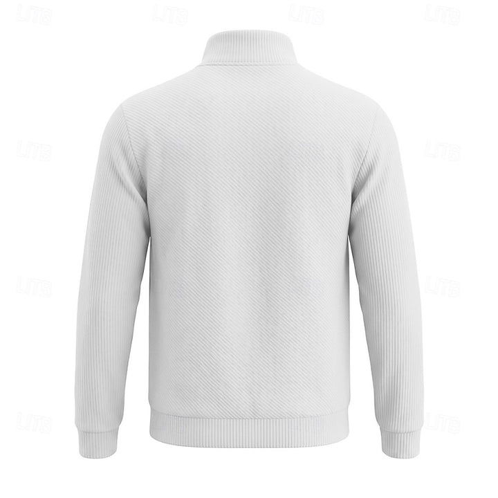 Heiko | Strukturiertes Troyer-Sweatshirt mit kurzem Reißverschluss