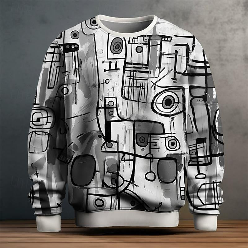 Gunter | Kunstvolles Rundhals-Sweatshirt