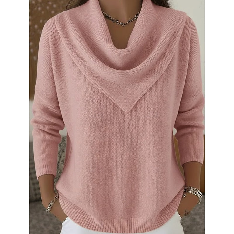 Katja | Weicher Pullover mit Wasserfallkragen