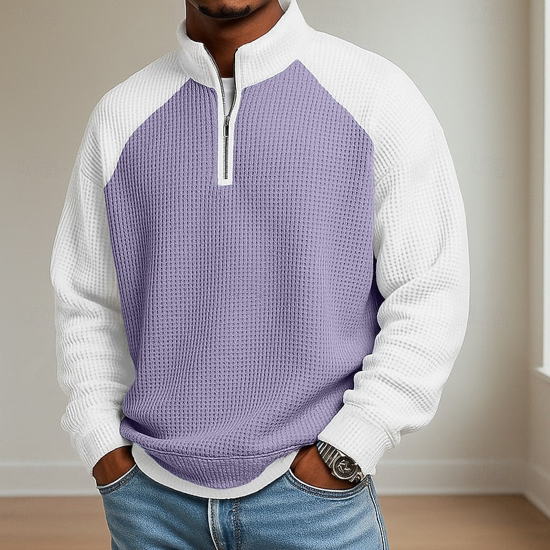 Benno | Sportlich-eleganter Troyer-Poloshirt mit Stehkragen