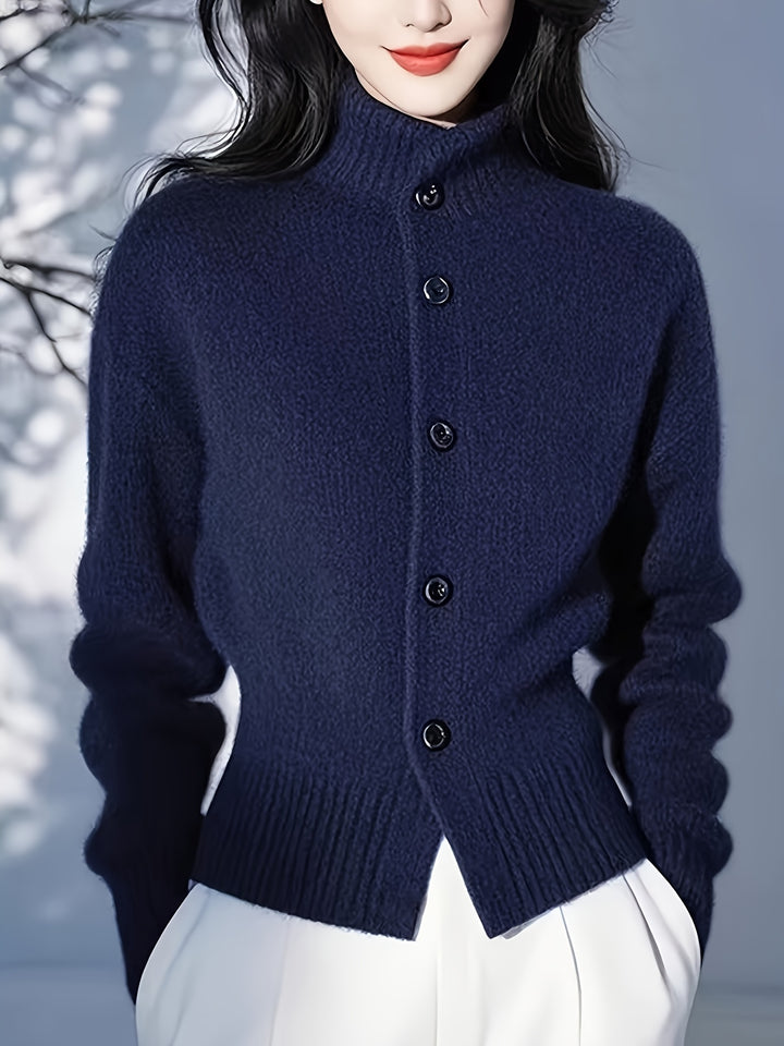 Ilse | Elegante Stehkragen-Strickjacke