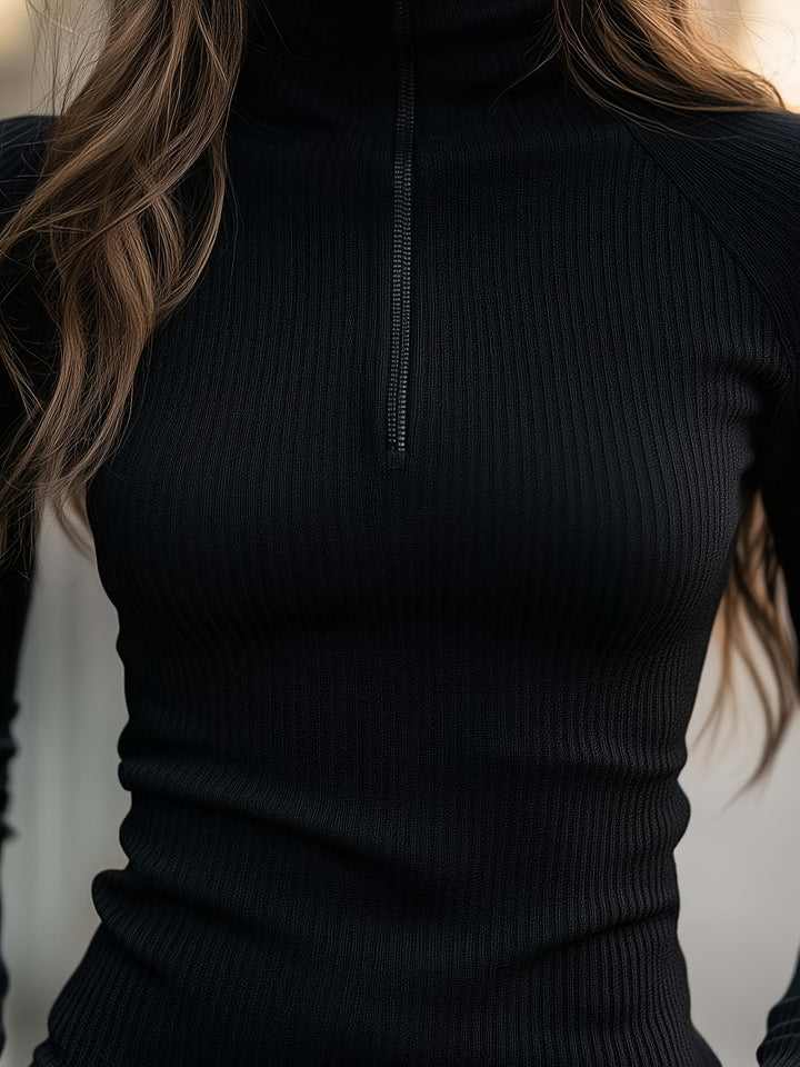 Petra | Fein gerippter Zip-Pullover