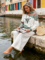 Sigrid | Ethno Kapuzenpullover mit Print